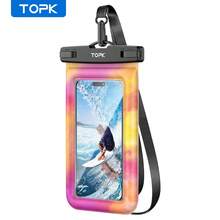 TOPK E09 Waterproof Phone Pouch, Universal Touchscreen Dry Bag With Adjustable Lanyard, Fits 4–7 Inch Smartphones For Swimming, Beach, Kayaking, Snorkeling And Outdoor Activities - Multicolor Tie-dye - View 11