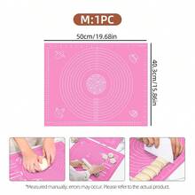 قطعة واحدة 40*50 سم حصيرة عجن غير لاصقة ومضادة للانزلاق وسهلة التنظيف، للاستخدام على سطح المطبخ، مناسبة لفرد العجين وصنع المعكرونة والخبز، أداة خبز منزلية لأعياد الميلاد وإكسسوار للحلويات - مشاهدة 9