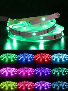 1 捲多規格 RGB LED 燈條 (16.4-98 英尺)，數據線按鈕直接控制，無遙控器，豐富色彩，適用於客廳、臥室 / 電視背景 / 辦公桌底部及更多場景，開齋節禮物，家居裝飾，派對氛圍布置首選！ - USB-三鍵控制器 - 查看 8