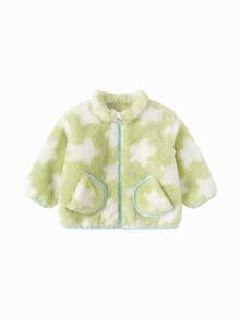 Balabala Cute Baby Winter Jacket, Comfortable Daily Outerwear, Suitable For Cold Weather - White Green Tone - View 3