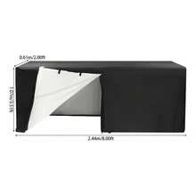 New Black Firewood Log Rack Cover, Durable Cover Store Outdoor, 244cmx61cmx107cm - B - View 2
