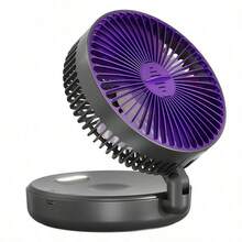 1 pieza Ventilador multifuncional 3 en 1 nuevo para 2026, ventilador de escritorio plegable, ventilador de pared, ventilador portátil mini, ajustable 90°, con luz nocturna cálida, ganchos para oficina, hogar, uso al aire libre - Ventilador de Mesa - Ver 15