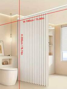 Foldable Beige Fashionable Large Size Room Divider Curtain, All-Season Warmth, Beautiful And Stylish Home Decor, Convenient Storage, Minimalist Accordion Style Door Curtain, Foldable Windproof Divider With Hooks And Storage Strap, Modern Polyester Fiber Decor, Suitable For Living Room, Bedroom, Kitchen - Multicolor - View 11