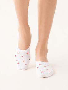 5 pares de calcetines tipo barco con estampado floral pequeño multicolor aleatorio (sin bordado), transpirables y cómodos, adecuados para todas las estaciones, colores aleatorios - Multicolor - Ver 7
