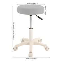 SanBouSi Rolling Stool Salon Stool Light Grey Height Adjustable Bar Stool - Light Grey - View 8