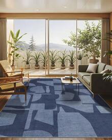 Latte&Fog Alfombras de 153 x 215 cm para Sala de Estar y Dormitorio,Moderna Abstracta Lavable, de Pelo bajo Antideslizante Estilo Boho para Sala de Estar, Oficina, Dormitorio(Negro 5x7ft) - Burdeos - Ver 9