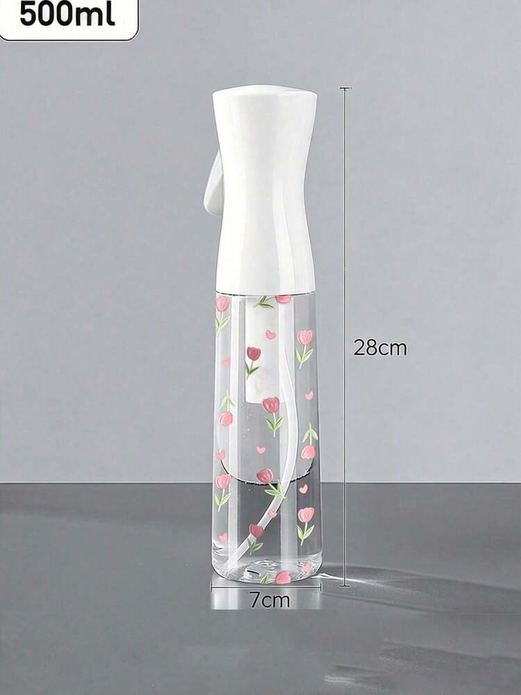 Tulip Pattern Transparent PET Refillable Travel Mist Spray Bottle, Multi-Purpose Fine Mist Sprayer Suitable For Travel And Business, Can Be Used As Makeup Remover Spray Bottle, Reusable Hair Mist Bottle, Continuous Spray Bottle, Also For Hair Styling, Cleaning, Plant Misting And Facial Hydration. - Multicolor - View 4