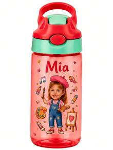 1pc Customized Name Straw Water Bottle, Customized Name Straw Cup, 480ml Customized Name Straw Cup, Customized Insulated Cup, Personalized Name Straw Cup, Personalized Water Bottle With Straw Lid, Personalized Straw Cup, Personalized Insulated Cup, Convenient For School Use, Summer Water Cup - Custom Face and Name - View 10