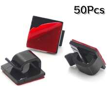 5/25/50Pcs Adhesive Cable Clips - Strong Wire Clips, Durable Plastic Wire Brackets For Cable Management, Small Wire Cable Organizer - Multicolor - View 18
