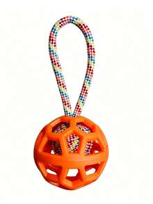 Durable TPR Braided Rope Handle Dog Toy Ball - High Elasticity Interactive Game Cleaning Teeth Training Ball For All Dog Breeds, Fun Design Pet Chew Toy - Multicolor - View 9