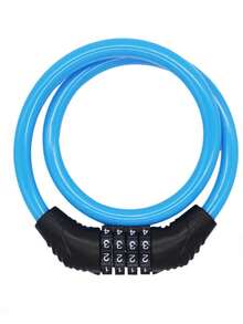 1pc Bicycle Lock Anti-Theft Lock 4-Digit Combination Lock Mountain Bike Extended Steel Cable Lock Electric Bike Lock Bicycle Lock Ring Lock - Multicolor - View 7