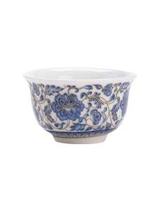 1pc/2pcs Blue And White Porcelain Ceramic Tea Cup, Tea Tasting Cup With Lotus Vine Pattern, High-End Ceramic Tea Cup, Lightweight Luxury Personal Tea Cup, Water Cup, Gift Cup, Suitable For Home, Gift, Party - Multicolor - View 11