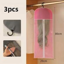 3pcs/2pcs/1pc Tas Penyimpanan Wig, Tas Penyimpanan Wig Portabel dengan Pengait Plastik, Tahan Debu dan Lembap, Pengait Wig, Praktis untuk Penyimpanan dan Perjalanan - View 13