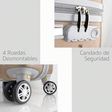 Set de 2 Piezas Maletas de Viaje 20 Pulgadas Equipaje de Cabina Antirrobo, Equipaje de Mano para Turismo Familiar, Viajes de Ocio y Viajes de Trabajo - Azul marino + Champaña - Ver 4
