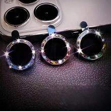 Silver Camera Lens Protector Film, Compatible With IPhone 17pro Max/16/15/14 Plus/13/12/11 Phone Lens Protector Film, Full Coverage Camera Glass Film, Shiny Star Lens Decoration Sticker, Fashionable Phone Accessory, Effective Scratch Resistance - Silver - View 8