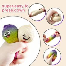 Juguete antiestrés con forma de cacahuete lindo, pelota sensorial de TPR pegajosa con rebote lento, forma de nuez realista, tamaño pequeño portátil de bolsillo, juguete squishy divertido con forma de comida para niños, adolescentes y adultos, alivio de la ansiedad, decoración de escritorio, juguete fidget - Multicolor - Ver 8