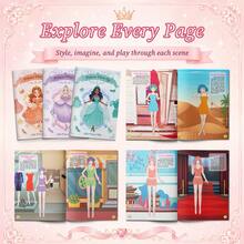 Princess Sticker Book For Girls, Cute Fantasy Sticker Activity Book, Creative Reusable Sticker Pages, Princess Dress Up Game, Fairy Tale World Coloring & Matching Activity Book, Fun Learning Craft Book, Imagination Development Toy, Travel Activity Bo - Children's Princess Sticker Book - View 7