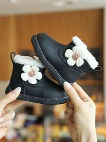 1 Pair Autumn/Winter Baby Snow Boots, Soft & Comfortable, Cute & Playful, Suitable For Multiple Occasions - Black - View 5