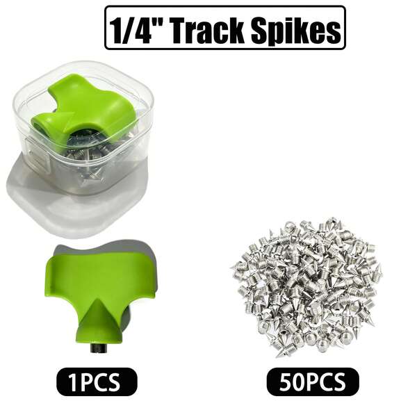 1/4 Inch Track Spikes 50pcs/Pack Steel Running Shoe Spikes Replacement Parts And Wrench Suitable For Sports Running Shoes