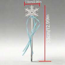 9pcs Silver Snowflake Magic Wands With Ribbons - Winter Theme Plastic Magic Wands, Three-Color Mix, Suitable For Holiday Parties And Decorations, Christmas Halloween Holiday Decor | Elegant Design, Sturdy Construction, Lightweight Material Festive Accessories And Event Props - Multicolor - View 4