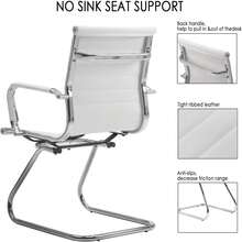 WAHSON OFFICE CHAIRS 8PCS PU Leather Office Chair Metal Frame Conference Chair For Meeting Room/Reception Area - 白色八把 - 查看 6