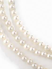 1set Multi-Layer Beaded Necklace + Earrings, Floral Set, Elegant Accessories For Women, Women's Jewelry Set, Pearl, Zirconia Decor, Premium Gift For Women - Jewelry Sets - View 10