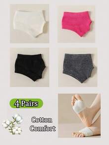 1/3/4 Pairs Bikini Cotton Split Toe Socks, Summer Thin Half-Palm Invisible Two-Toe Socks, Matching Flip-Flops - Multicolor - View 29