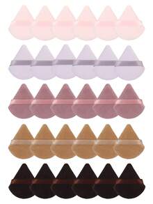 Triangle-Shaped Velvet Powder Puff 5/10/20/30/50/100pcs,Made Of Super-Soft Velvet, Designed For Contouring, Eye, And Corner, Suitable For All Skin Types. - Multicolor - View 9