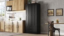 Black Sideboard With Extendable Shelves - Dining Room Furniture - Black - View 7
