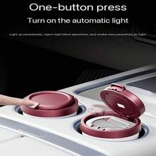 Car Ashtray Creative Multifunctional With Lid Automatic Car Ash Collector High-End Storage Item Car Coffee Cup Ashtray Metal Inner Liner Anti-Ash Fly With Lid Creative Personalized High Aesthetic One-Click Opening - Multiple Styles - View 9