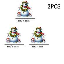 1/2/3pcs Snowman Design Heat Transfer Stickers For Holiday Crafts, Fabric, Bags, Decorations, Easy Application Without Sewing - Christmas Gifts And Decor DIY - Multicolor - View 8