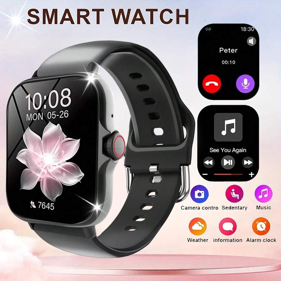 Smartwatch, Wireless Calling/Dialing, Multiple Sports Modes, Call Reminder And Rejection, SMS Notification, Customizable Wallpaper, Compatible With IPhone/Android - Multicolor - View 1