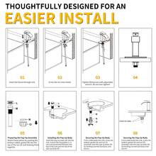 FEELSO Matte Black Waterfall Bathroom Faucet - Single Handle Mixer Tap For 1/3 Hole Sinks | Includes Deck Plate, Pop-Up Drain & Supply Hoses | Modern Vessel Vanity Set - Waterfall Bathroom Faucet - View 8