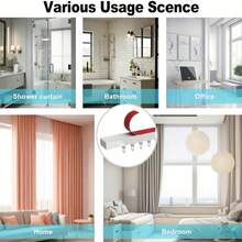 Adhesive Curtain Track For Smooth Ceiling Or Wall - Ceiling Curtain Track, Curtain Rod, Ceiling And Wall Installation, Window, Shower Curtain, RV, Dorm, Adhesive Curtain Rod (Non-Flexible), Length Can Be Spliced And Cut - 1PC - View 9