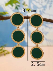 1 Pair Fashionable Oversized Oil Drop Earrings For Women - Geometric Teardrop Earrings - View 4