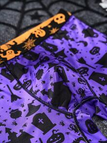 4 Packs Assorted Men's Underwear: Colorful Halloween Underwear With Ghost, Pumpkin, And Candy Prints-Comfortable, Casual Boxer Briefs - Multicolor - View 4