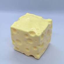 Brinquedo Squishy de Bloco de Construção de Queijo Amarelo Pálido Gigante, Efeito Sonoro ASMR Crocante, Brinquedo de Ponta de Dedo Crocante com Rebote Lento, Textura de Massa Macia, Núcleo Cremoso, Brinquedo de Alívio de Estresse por Aperto, Adequado para Foco em Mesa de Escritório e Pausa de Mindfulness, Cubo de Queijo Macio de 6-7CM - Multicolorido - Visão 7
