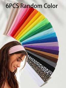 1/4/6/12pcs Women Sports Headbands - Moisture Wicking Elastic Headbands, Women Hair Bands, Hair Hoops, Multi-Color, Sports Style, Fall Decor - Multicolor - View 13