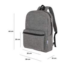 Baroni Home Gevoerde Rugzak met Verstelbare Schouderbanden en Handvat, Uniseks Tas voor Reizen, School en Vakantie, Ruim met Voorvak, 20 L, 10 x 46 x 39 cm - Grijs - Bekijken 2