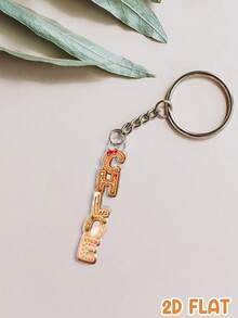 Catygift Personalized Gingerbread Cookie Name Keychain, Custom Text Christmas Holiday Cute Acrylic Keyring Xmas Gift - As Shown - View 9
