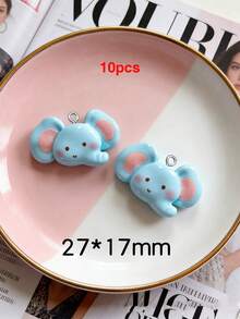 10/20/100pcs Cute Animal Puppy Elephant White Bear Pendant Charms DIY Handmade Keychain Bag Charm Accessories Decor - Multicolor - View 7