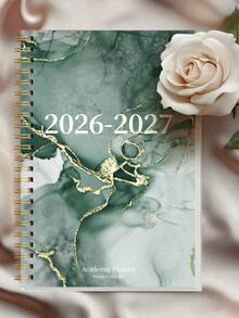 1pc 2026-2027 A5 Monthly Planner, Large Calendar Grid, Reference Calendar And Notes Pages, Gold Spiral Binding, Back To School Office Desk Accessories Notebook, Suitable For Teachers Use - A5 - View 3