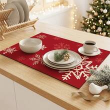 1pc Christmas Snowflake Pattern Dish Drying Mat, Coffee Machine Mat, Absorbent Non-Slip Heat-Resistant Table Protector, Kitchen Table Mat For Holiday Table Setting And Drainage, Festive Decorative Placemat, Multi-Purpose Kitchen Mat, Home Gift, Tabletop Decor - XYLSD-850 - View 6