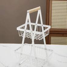 A-Shaped Multi-Layer Fruit And Vegetable Storage Rack, Hollow Iron Art Draining Fruit Basket, Home Dining Table Snack And Fruit Display Stand, Black And White Minimalist 3-Tier Fruit Basket, Portable Detachable Vegetable Storage Basket, Kitchen Countertop Tiered Storage Shelf, Hollow Mesh Design, Breathable And Draining, A-Shaped Stable Support, Anti-Tip, Tiered Design, Fits Various Sizes Of Fruit, Easy To Access - Multicolor - View 10
