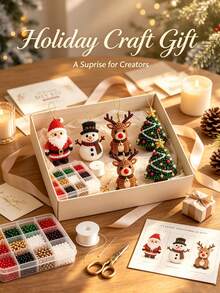 1 Set Christmas Beaded DIY Jewelry Kit, Christmas Set, Hanging Decor Craft Kit, Adult Holiday Handmade Supplies, Christmas Party Home Decor Gift, Office Decor And Accessories, Christmas Home Decor, Autumn Decor, Women's Room Decor - A - View 8