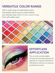 beauty glazed 45-Color Eyeshadow Palette, Rainbow Matte & Shimmer Eyeshadow Set, Bright Face Powder, Stage Makeup - Multicolor - View 4