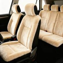 9pcs/Set 5-Seater Car Plush Seat Covers, Includes 2 Front Single Seats, Full Set Women's Pink Winter Plush Style, Universal Size, Knitted Fabric, Machine Washable, Suitable For Friends, Graduation Season, Back To School, Christmas Decor, Valentine's Day, Parents, Halloween, Thanksgiving, Birthday And New Year Personalized Gifts - Seat Covers - View 9