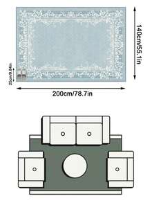 1件歐美奢華復古波斯古典花卉軟仿羊絨地毯，適用於浴室、廚房、玄關、走廊、床邊、客廳、臥室，四季通用可機洗家居裝飾 - 彩色 - 查看 16
