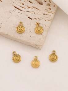 5pcs Stainless Steel Mini Geometric Pendant 18K Gold Plated Round Charms Pendant For DIY Jewelry Making Supplies Accessories - Pendant - View 10
