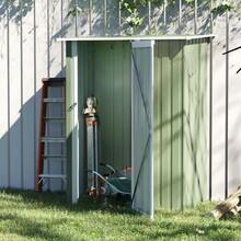 Garden Shed Tool Storage With Door Outdoor Steel Green 142 X 84 X 189 Cm - 綠色 - 查看 5